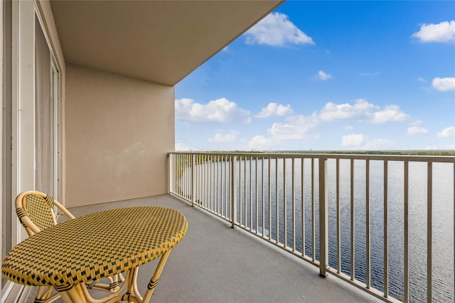 balcony with a water view