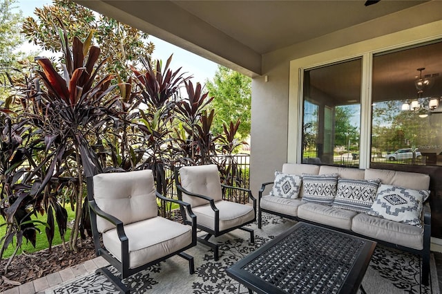 view of patio / terrace with an outdoor hangout area