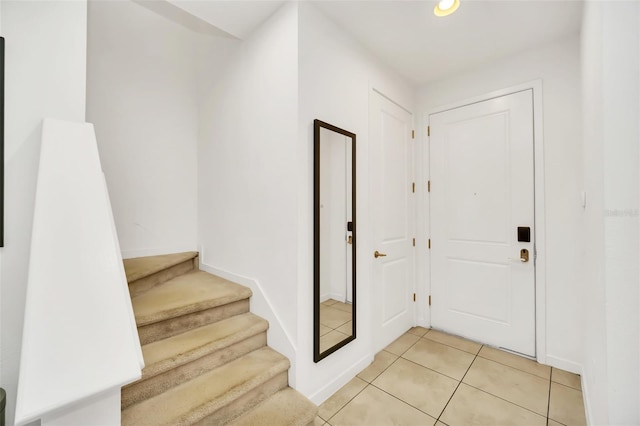 view of tiled entrance foyer