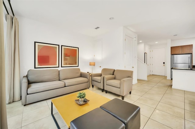 view of tiled living room