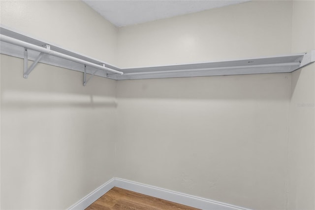 walk in closet featuring hardwood / wood-style floors