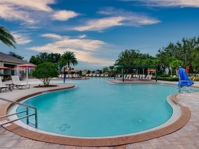 view of pool with a patio area