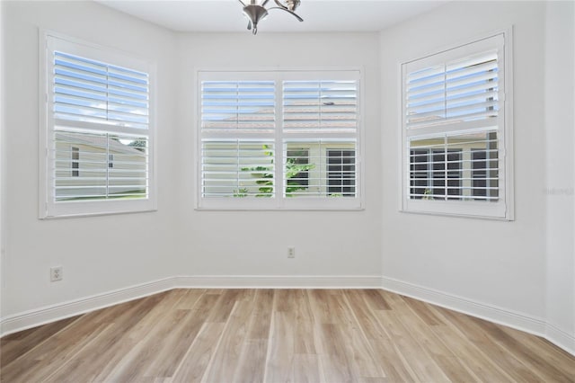 empty room featuring light hardwood / wood-style floors