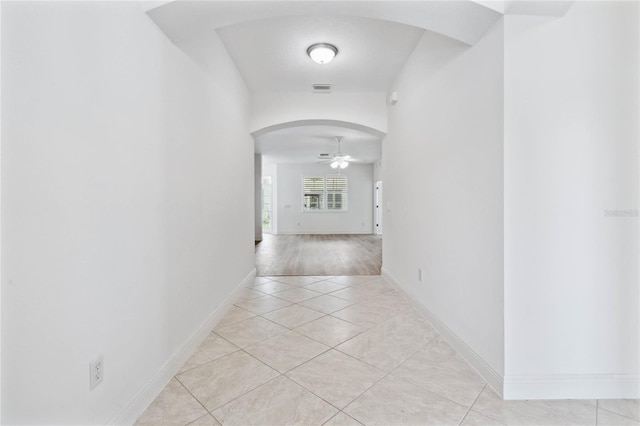 hall featuring light wood-type flooring