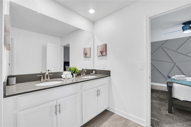 bathroom featuring vanity and tile patterned floors