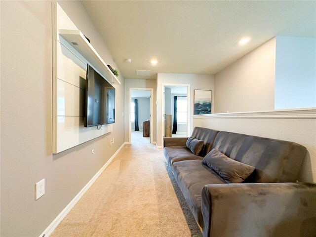 living room featuring carpet