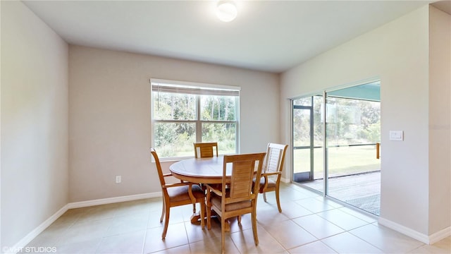 view of tiled dining area