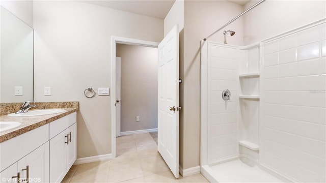 108 Castile Ct, Punta Gorda, FL 33983 - full bath with double vanity, tile patterned floors, and a shower