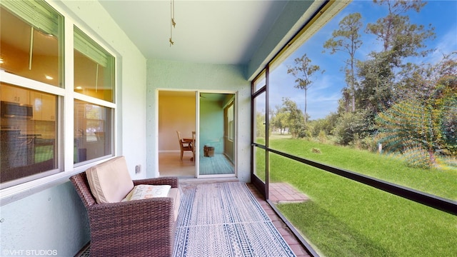 view of unfurnished sunroom