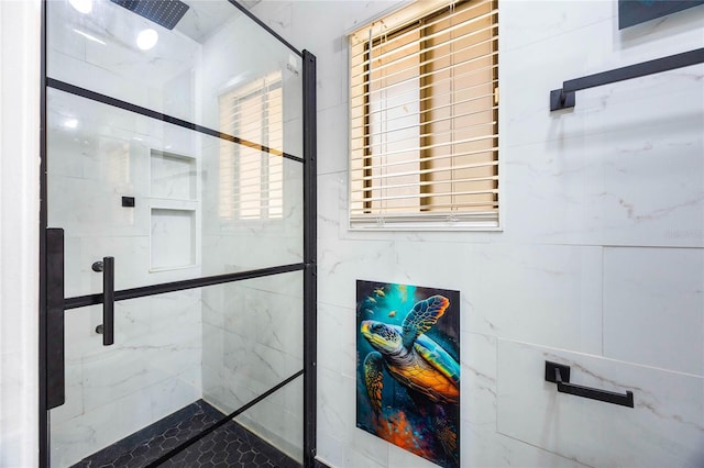 bathroom with walk in shower