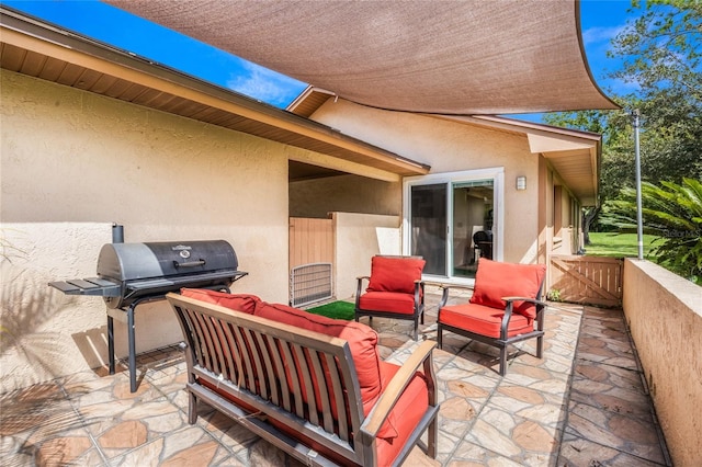 view of patio featuring area for grilling