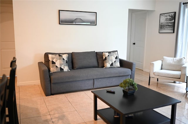 view of tiled living room