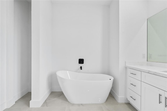 bathroom featuring vanity and a bathtub