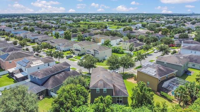 drone / aerial view with a residential view