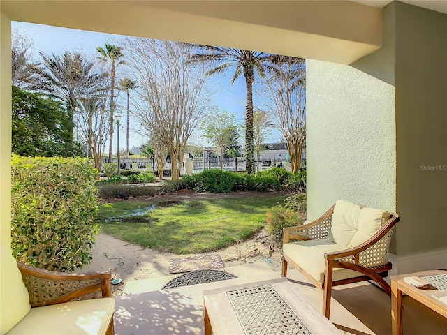 view of patio with fence