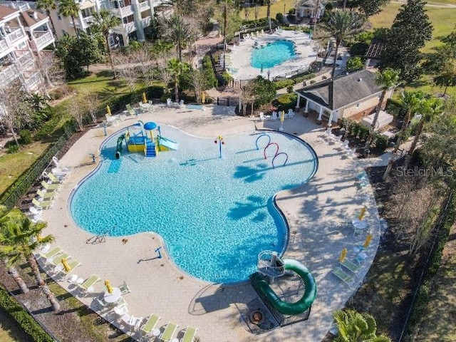 view of pool featuring a patio area