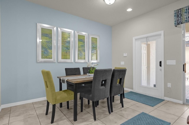 view of tiled dining room