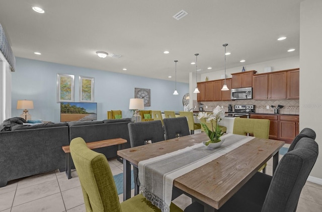 view of tiled dining space