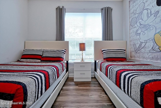 bedroom featuring hardwood / wood-style flooring