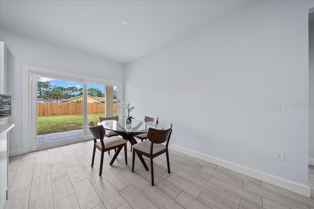 dining area featuring light hardwood / wood-style floors