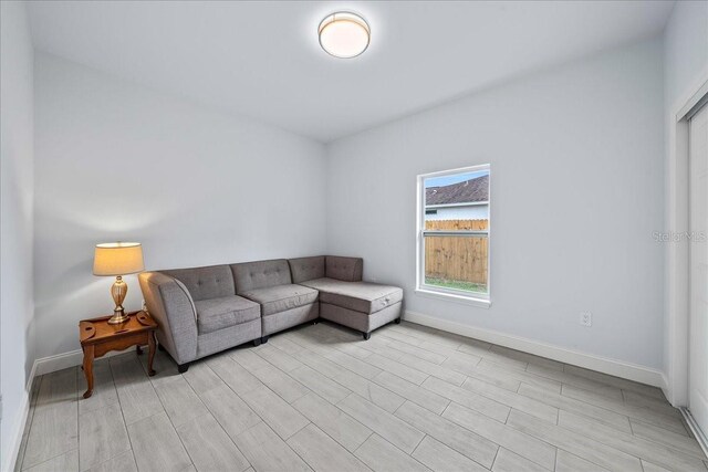 living room featuring light hardwood / wood-style floors