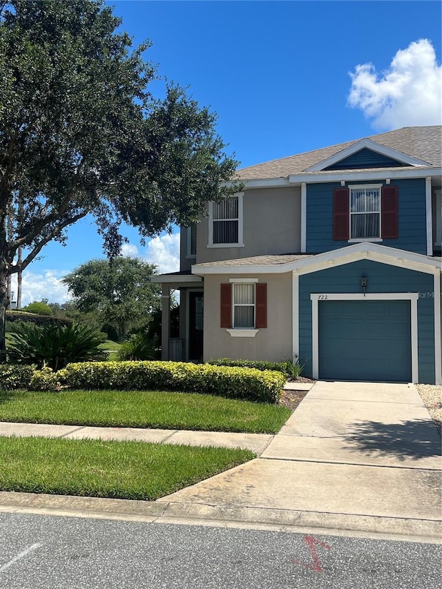 view of front property with a garage