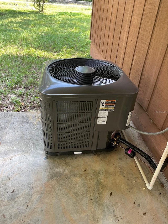 exterior details featuring central air condition unit and concrete flooring