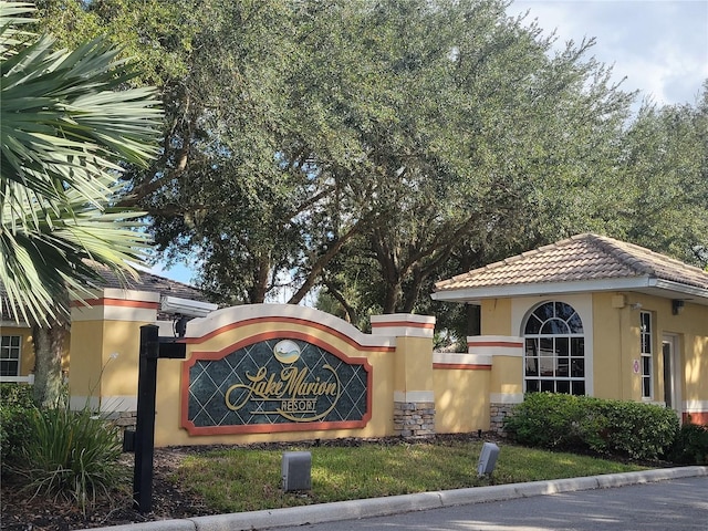 view of community sign