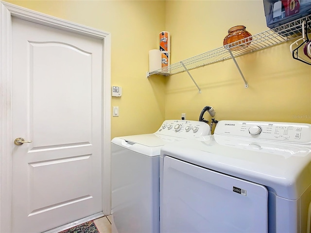 laundry room featuring washer and dryer