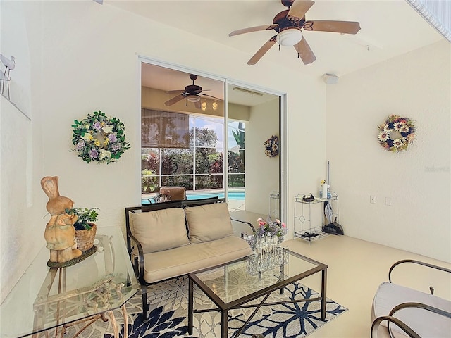 view of patio / terrace with ceiling fan