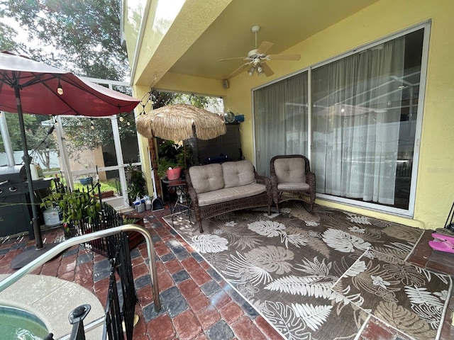 view of patio / terrace with ceiling fan