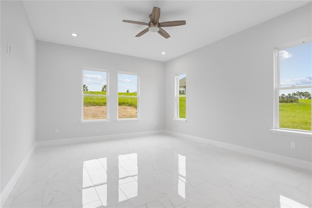 empty room with ceiling fan