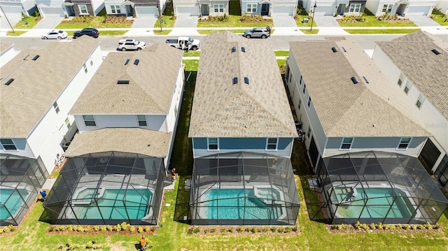 bird's eye view with a residential view