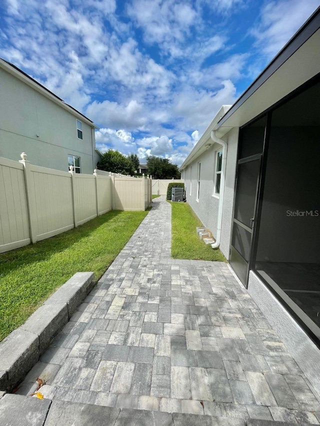 view of patio featuring a fenced backyard