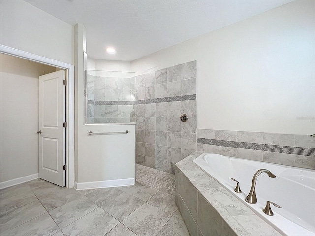 bathroom with plus walk in shower