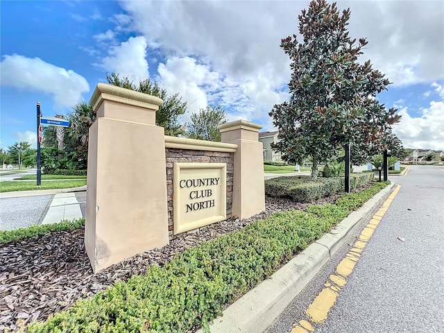 view of community sign