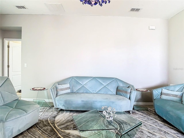 living room with wood-type flooring