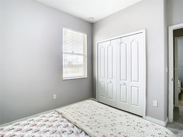 unfurnished bedroom with a closet