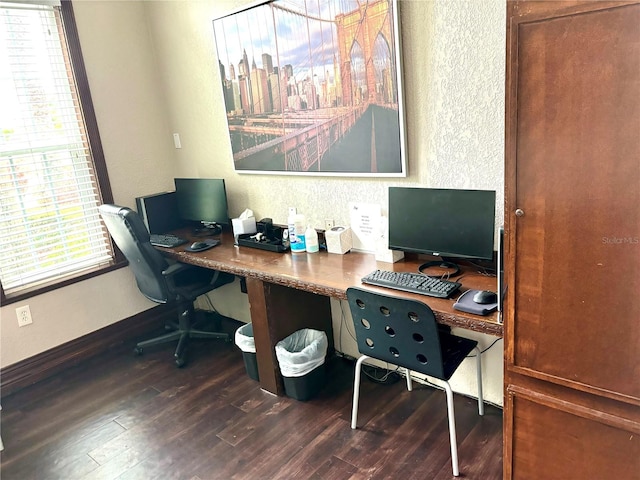 office featuring dark wood-type flooring