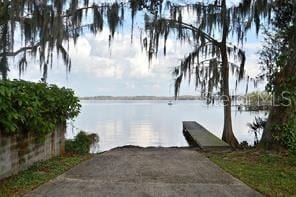 water view with a boat dock