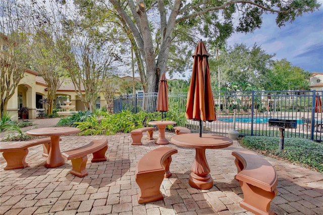 view of patio / terrace with a community pool