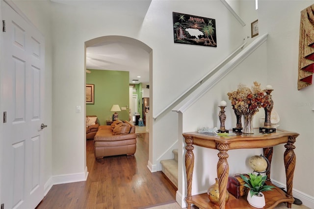 foyer featuring hardwood / wood-style floors