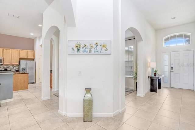 view of tiled foyer