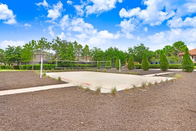 view of property's community featuring volleyball court