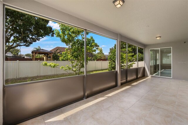 view of unfurnished sunroom