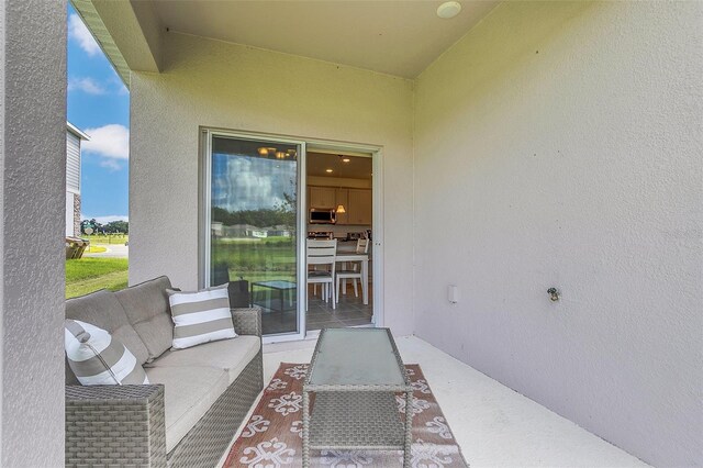 view of patio featuring an outdoor living space