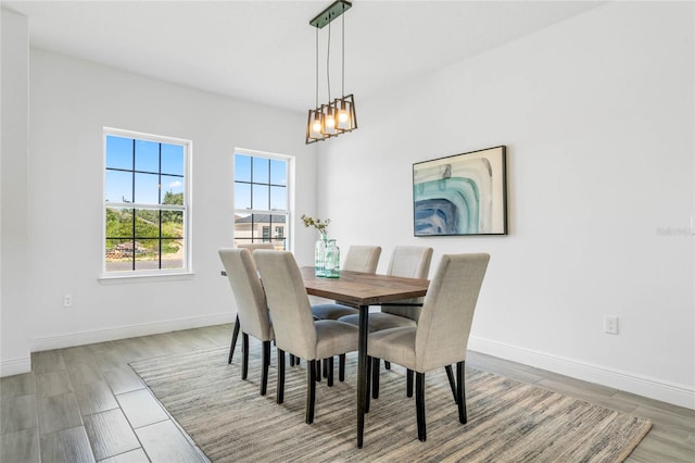 dining room with light hardwood / wood-style flooring