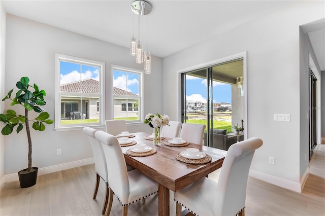 dining area featuring light hardwood / wood-style flooring