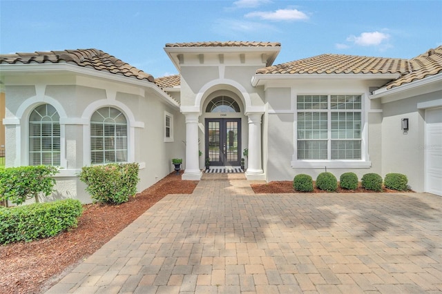 property entrance with french doors