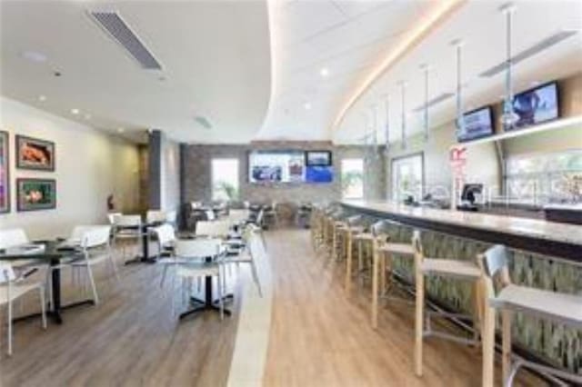 dining area featuring hardwood / wood-style flooring